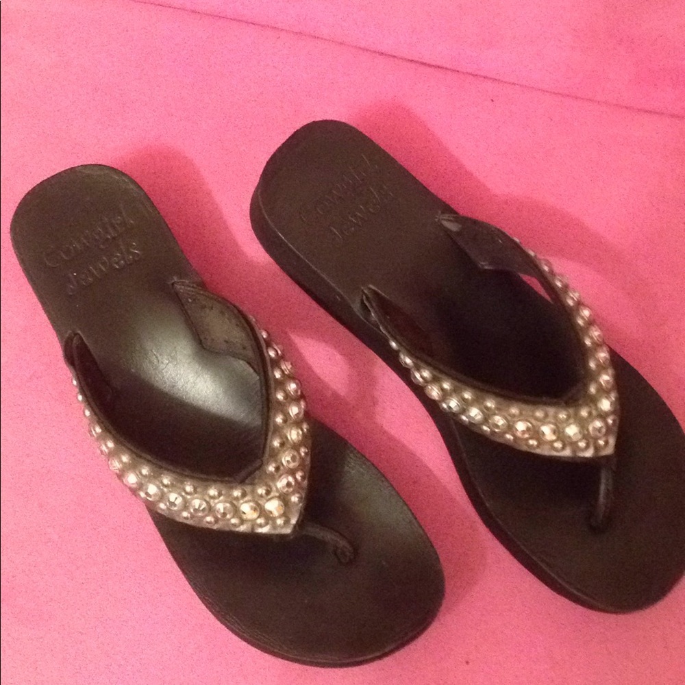 Cowgirl Jewels sandals w/silver studs & florescent